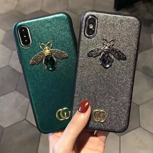 uxury 3D Bee Phone Case for iphone XS XR MAX TPU Fashion Printed Designer Womens Protective Cover