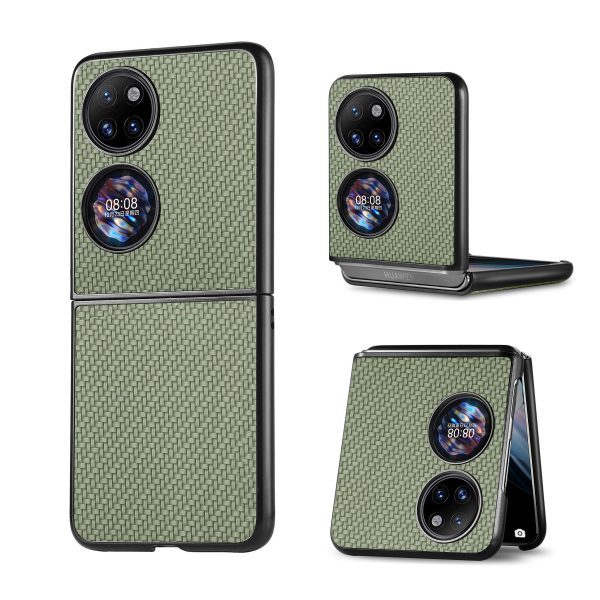 Suitable For Huawei P50 Pocket Phone Shell Fiber Pattern PC Shell Up And Down Folding Screen Anti-Fall Protective Cover - Image 6