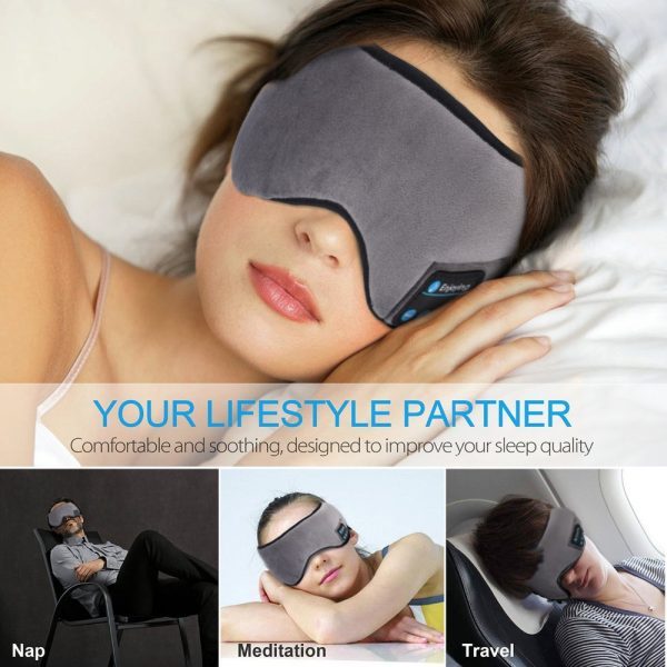 Wireless Stereo Bluetooth Earphone Sleep Mask Phone Headband Sleep Soft Earphones Sleeping Eye Mask Music Headset - Image 5