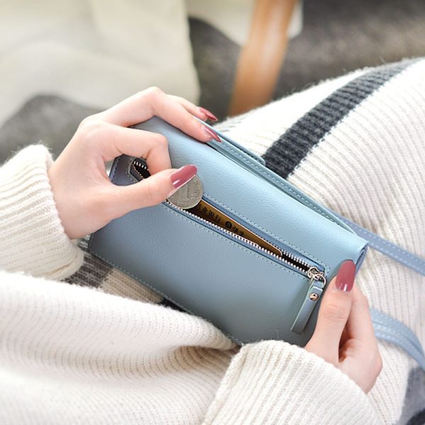 Women Casual Wallet Brand Cell Phone Wallet Big Card Holders Wallet Handbag Purse Clutch Messenger Shoulder Straps Bag - Image 3