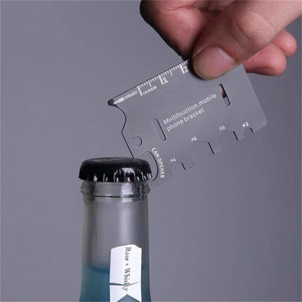 3 In 1 Mini Card Multifunctional Mobiele Telefoon Stand Card Beugel Stand voor Folding Phone Bracket Bottle Opener Tool Kits - Image 5
