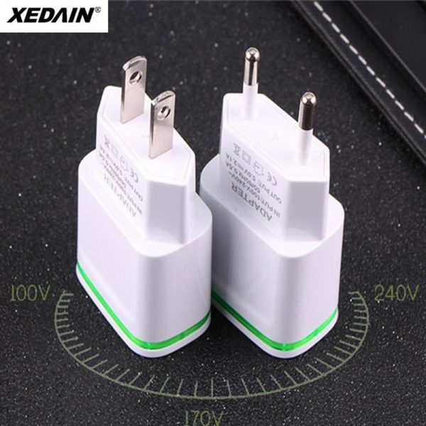 2 Port LED Light USB Charger 5V 2.1A Wall Adapter Phone Charger - Image 7