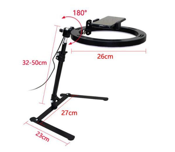 Video Youtube Fill Ring Light Lamp Live COOK 26CM Photography Lighting Phone Ringlight Tripod Stand Photo Led Selfie Bluetooth - Image 2
