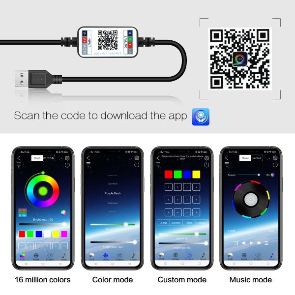 USB Bluetooth Copper Wire Light String Smart Phone APP Music Christmas Decoration Light Rainproof Led RGB Light String - Image 2