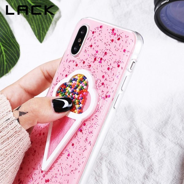 3D Dynamic Ice Cream Phone Case For iphone X Case Fashion Glitter Bling Back Cover Lovely Cartoon Cases For iphoneX Capa - Image 2