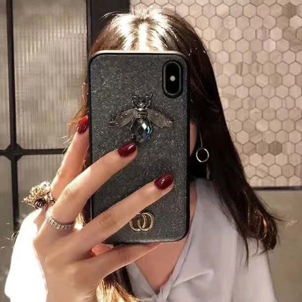 uxury 3D Bee Phone Case for iphone XS XR MAX TPU Fashion Printed Designer Womens Protective Cover - Image 3