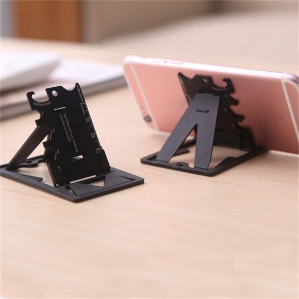 3 In 1 Mini Card Multifunctional Mobiele Telefoon Stand Card Beugel Stand voor Folding Phone Bracket Bottle Opener Tool Kits - Image 2