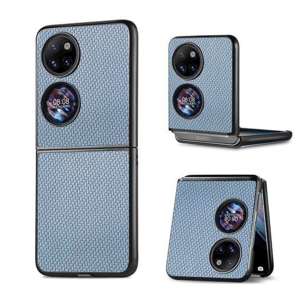 Suitable For Huawei P50 Pocket Phone Shell Fiber Pattern PC Shell Up And Down Folding Screen Anti-Fall Protective Cover - Image 7