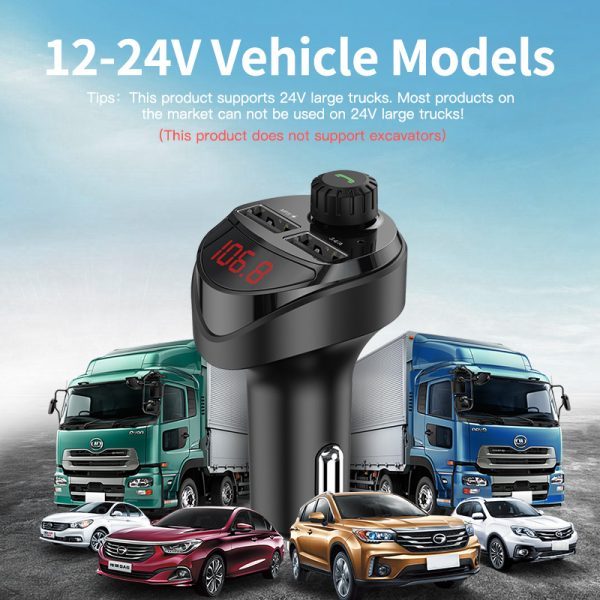 KUULAA Car Charger FM Transmitter Bluetooth Car Audio MP3 Player TF Card Car Kit 3.4A Dual USB Car Phone Charger For Xiaomi Mi - Image 4