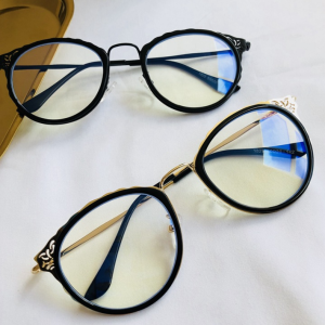 Anti-blue radiation glasses Korean version hollow ladies simple goggles to see computer mobile phone glasses flat lens