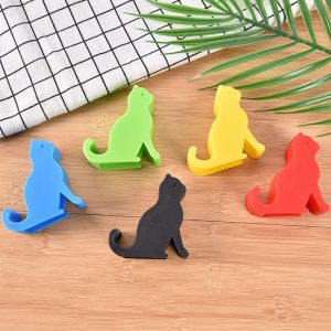 Cat Phone Holder Cat Shape Plastic Universal Desktop Mount Cradle for iPhone Samsung Huawei Smartphones