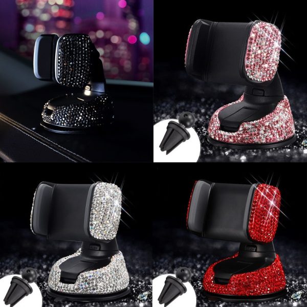 3 in 1 360 Degree Car Phone Holder for Car Dashboard Auto Windows and Air Vent with DIY Crystal Diamond Type for BMW for Toyota - Image 7