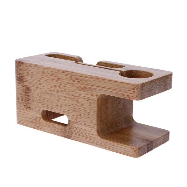 Alloet Wooden Charging Dock Station for Mobile Phone Holder Stand Bamboo Charger Stand Base For Apple Watch and For iphone - Image 6