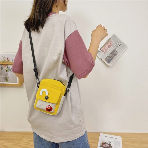 Cute Small Bag New Trendy Japanese Literary Girl Mobile Phone Bag Sweet Student Canvas Messenger Bag - Image 3