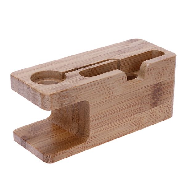 Alloet Wooden Charging Dock Station for Mobile Phone Holder Stand Bamboo Charger Stand Base For Apple Watch and For iphone - Image 7