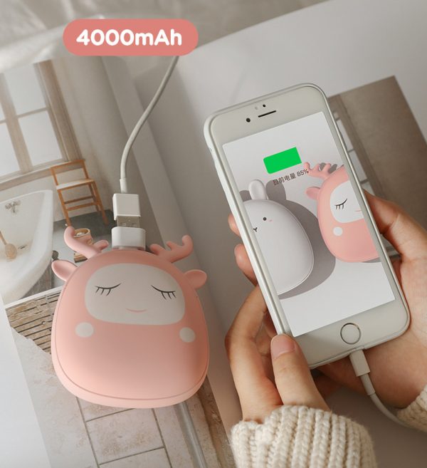Time Show Elf Hand Warmer Deer Plough Rabbit Gore Mobile Power Charging Warmer Hand Warmer - Image 3