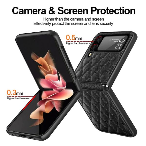 Suitable For Samsung Z Flip3 Mobile Phone Shell Creative Shell Film Element Leather Z Flip3 Folding Protective Cover - Image 2
