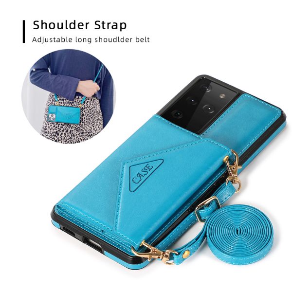 For Samsung S22ultra Mobile Phone Shell Diagonal S20FE Card Leather Case Note20 Multifunctional Protective Cover - Image 3
