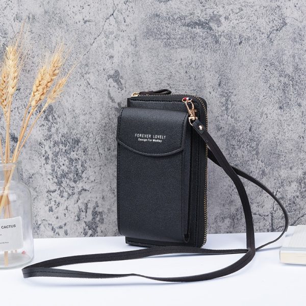 Women's Wallet Solid Color Small Diagonal Straddle Bag Multifunctional Phone Mid length Summer Versatile Zero Wallet Women - Image 2