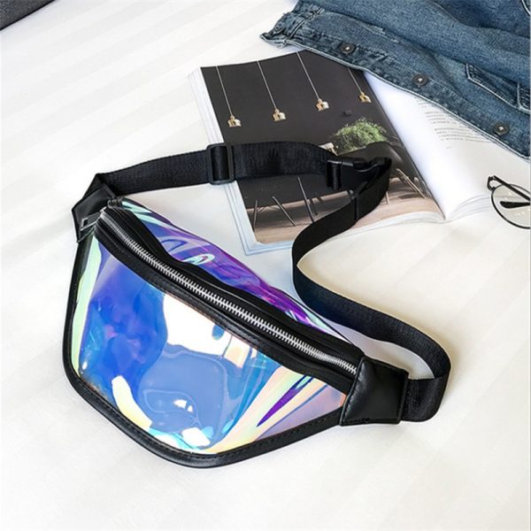 New Sports Waist Bag Running Mobile Phone Waterproof Bag PVC Transparent Swimming Storage Crossbody Chest Bag Laser Waist Bag - Image 3