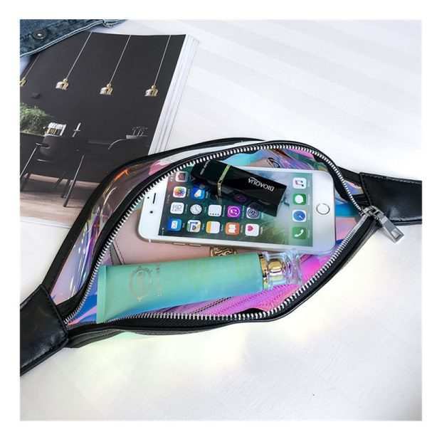 New Sports Waist Bag Running Mobile Phone Waterproof Bag PVC Transparent Swimming Storage Crossbody Chest Bag Laser Waist Bag - Image 9