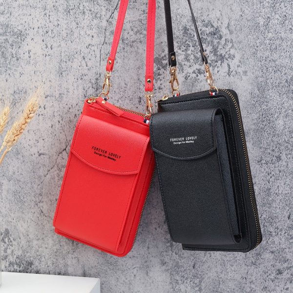 Women's Wallet Solid Color Small Diagonal Straddle Bag Multifunctional Phone Mid length Summer Versatile Zero Wallet Women - Image 3