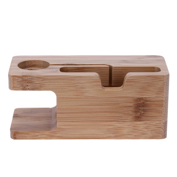 Alloet Wooden Charging Dock Station for Mobile Phone Holder Stand Bamboo Charger Stand Base For Apple Watch and For iphone - Image 5
