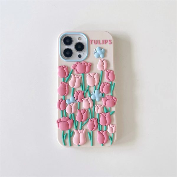 Tulip Butterfly Bush Apple 13 Applicable iPhone11/13promax Phone Case - Image 5