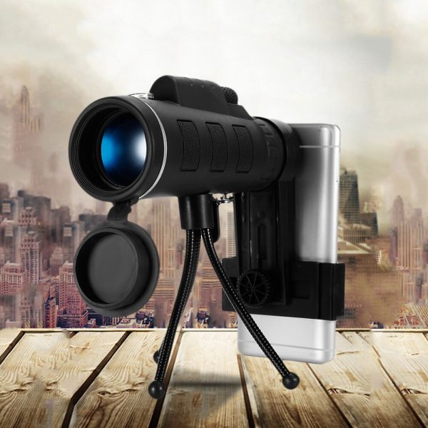 40X60 Monocular Telescope Zoom Scope with Compass Phone Clip Tripod for Mobile Phone Camera - Image 6