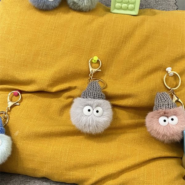 Net Red Ugly Cute Small Briquettes Key Chain Cute Cartoon Plush Bag Pendant Car Key Chain Mobile Phone Accessories - Image 11