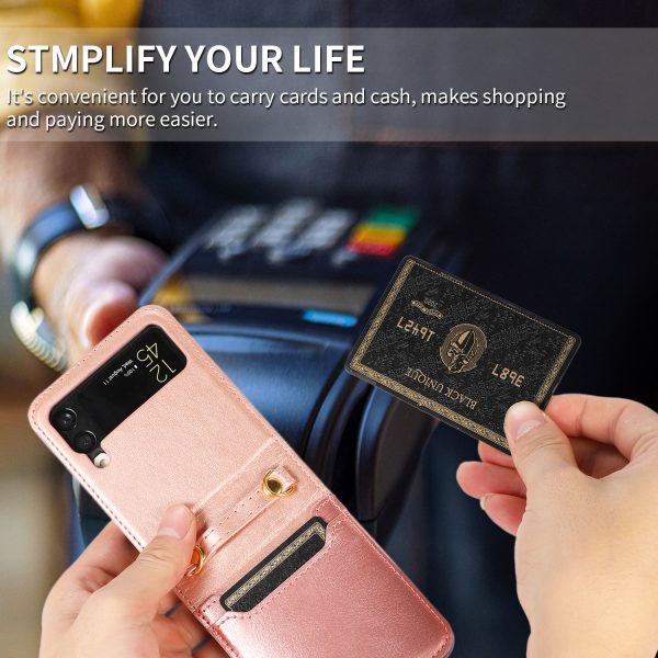 New Model Is Suitable For Samsung Z Flip3 Folding Screen Mobile Phone Case Diagonally Across The Samsung Galaxy Z Flip4 Card Cover - Image 9