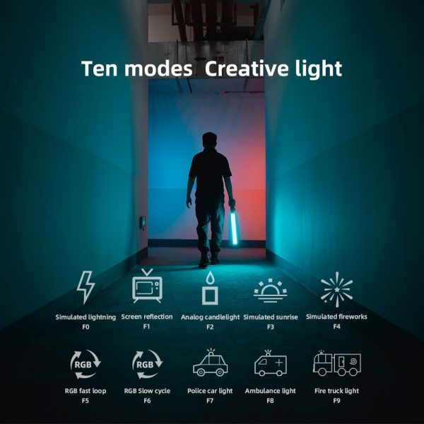 Yongnuo YN360 III YN360III Handheld 3200K-5500K RGB Colorful Ice Stick LED Video Light Touch Adjusting Controlled by Phone App - Image 2