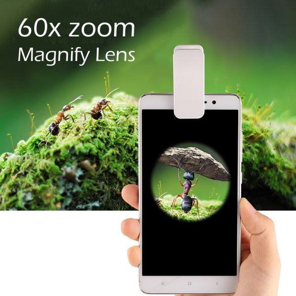 60X Optical Zoom Phone Microscope Lens Micro Phone Lens Magnifier With Clip - Image 2