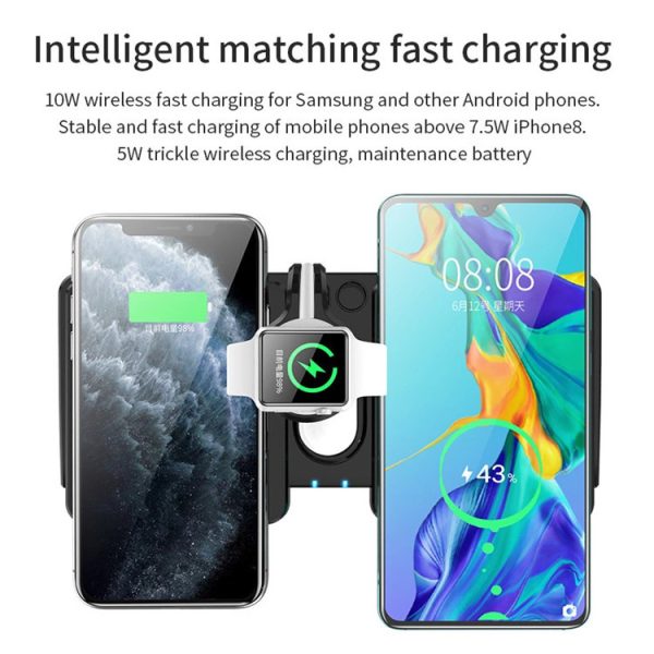 All-In-One Wireless Charger For Apple iPhone Mobile Phone Watch Headset 15W Wireless Fast Charge Four-In-One Wireless Charger - Image 3