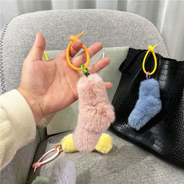 Kink Pendant Cute Girl Candy Color Plush Car Key Chain Bag Pendant Mobile Phone Case Accessories Gift - Image 3