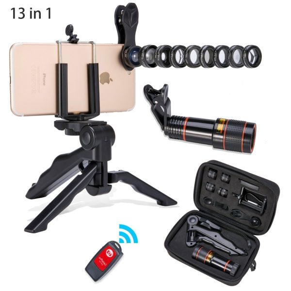 Akinger 4in1 5in1 7in1 10in1 13in1 Phone camera Lens Kit Fisheye Wide Angle macro telescope for iphone xiaomi android phone - Image 2