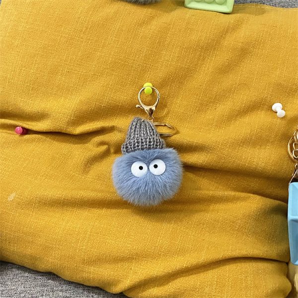 Net Red Ugly Cute Small Briquettes Key Chain Cute Cartoon Plush Bag Pendant Car Key Chain Mobile Phone Accessories - Image 8