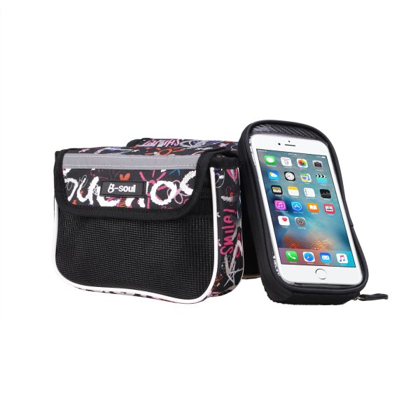 B-SOUL Mountain Bike Bike Bag Mobile Phone Touch Screen Bag Cycling Bag Bicycle Upper Tube Bag Double Bag - Image 2