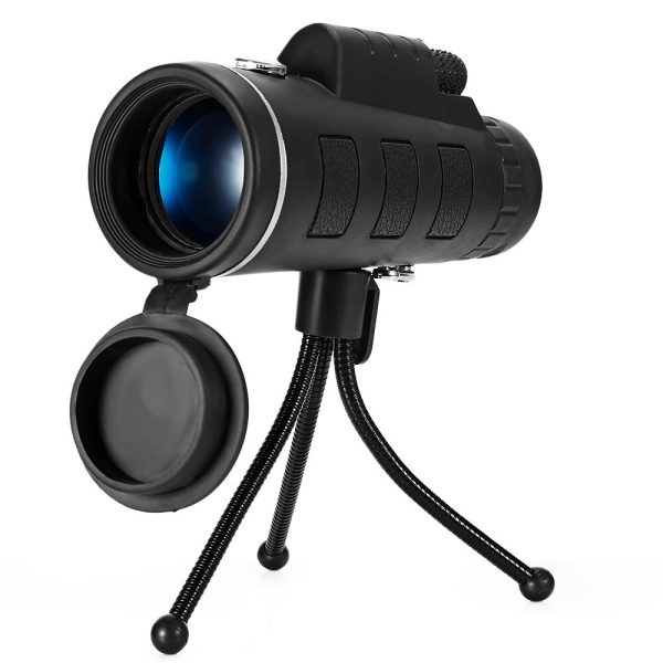 40X60 Monocular Telescope Zoom Scope with Compass Phone Clip Tripod for Mobile Phone Camera - Image 2