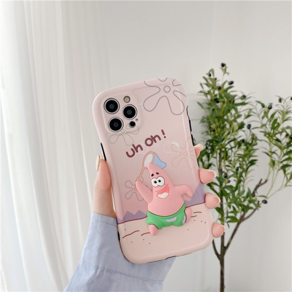 Three-Dimensional Sponge Bob Square Pants For Apple 7/8plus Mobile Phone Cover 12promax Couple Huawei Nova8 Soft Case - Image 5