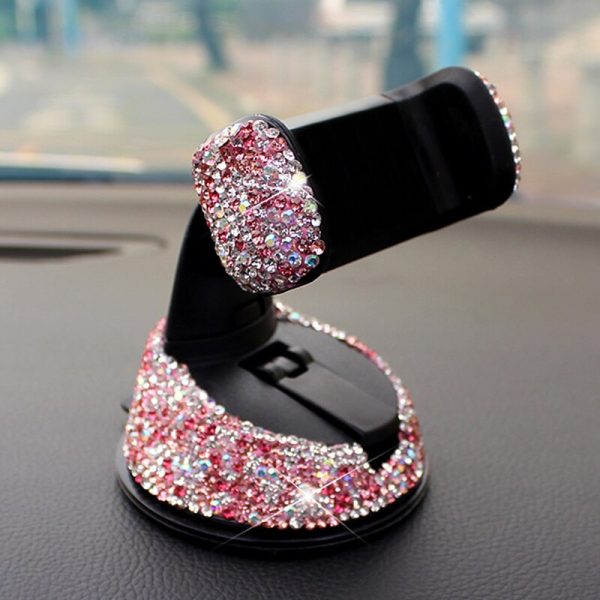 3 in 1 360 Degree Car Phone Holder for Car Dashboard Auto Windows and Air Vent with DIY Crystal Diamond Type for BMW for Toyota - Image 6