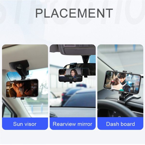 360 Degrees Car Phone Holder Universal Smartphone Stands Car Rack Dashboard Support for Auto Grip Mobile Phone Fixed Bracket - Image 2