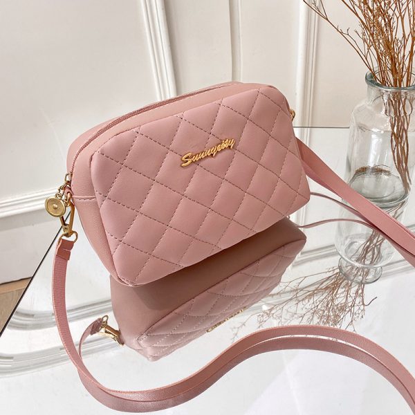 New Fashion Rhombus Women's Bag Simple Small Square Bag Shoulder Messenger Bag Mobile Phone Bag - Image 5