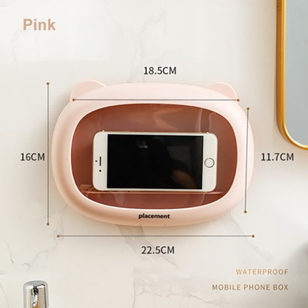 Bathroom Waterproof Mobile Phone Box Wall-Mounted Punch-Free Toilet Toilet Chasing Drama Artifact Bath Rack Storage Box - Image 9