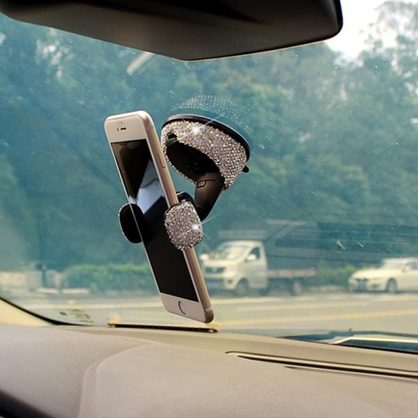 3 in 1 360 Degree Car Phone Holder for Car Dashboard Auto Windows and Air Vent with DIY Crystal Diamond Type for BMW for Toyota - Image 5