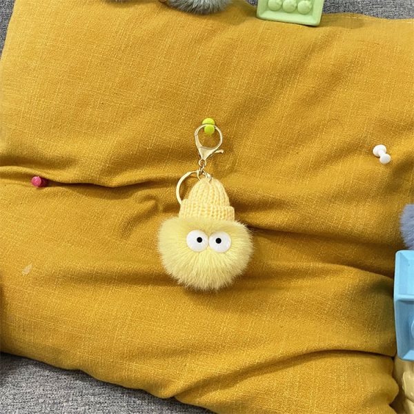 Net Red Ugly Cute Small Briquettes Key Chain Cute Cartoon Plush Bag Pendant Car Key Chain Mobile Phone Accessories - Image 4