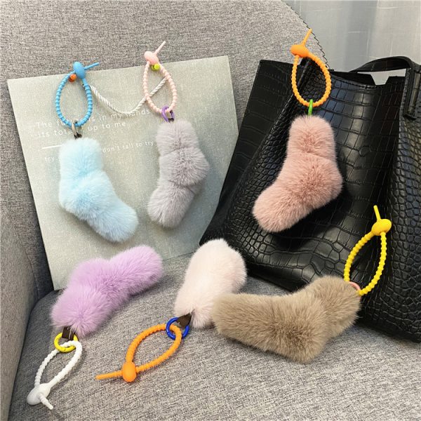 Kink Pendant Cute Girl Candy Color Plush Car Key Chain Bag Pendant Mobile Phone Case Accessories Gift