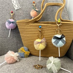 Korean Version Fruit Key Chain Cute Candy Mobile Phone Accessories Car Key Chain Plush Bag Pendant Creative Gift