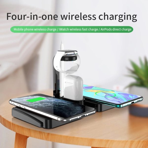 All-In-One Wireless Charger For Apple iPhone Mobile Phone Watch Headset 15W Wireless Fast Charge Four-In-One Wireless Charger - Image 2