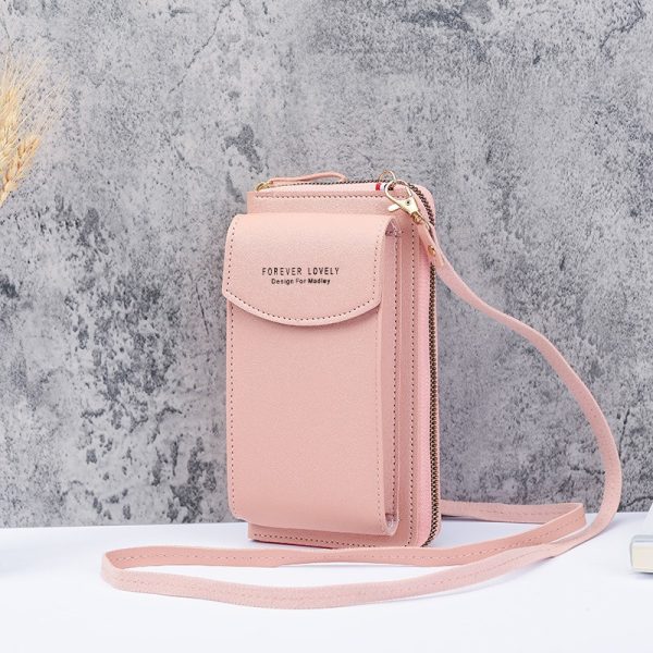 Women's Wallet Solid Color Small Diagonal Straddle Bag Multifunctional Phone Mid length Summer Versatile Zero Wallet Women - Image 4